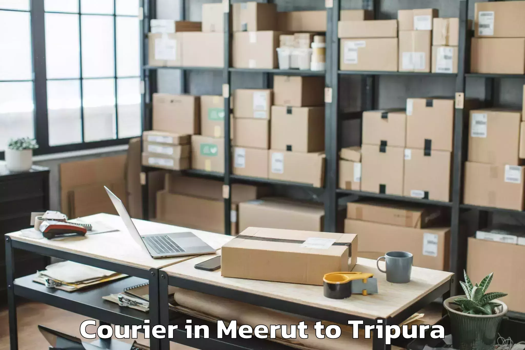 Easy Meerut to Santirbazar Courier Booking